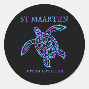 Sint Maarten Zeeschildpad Jongens Meisjes Dames Va Ronde Sticker