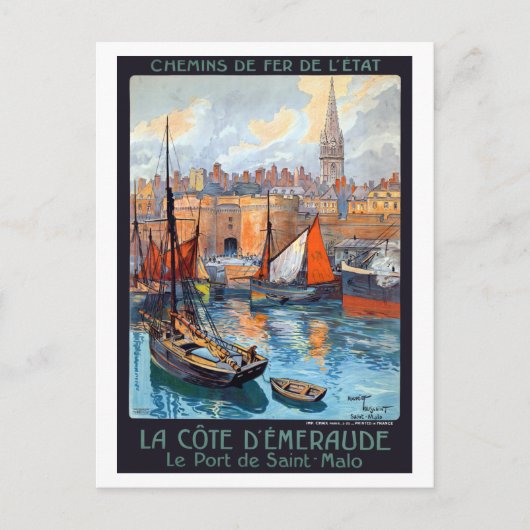  Sint-Malo Emerald Coast Frankrijk Reis Briefkaart (Voorkant)