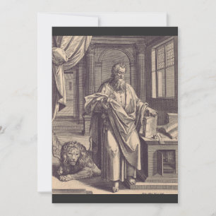 Sint Marcus de Evangelist Apostolische Inkt Heilig Feestdagenkaart