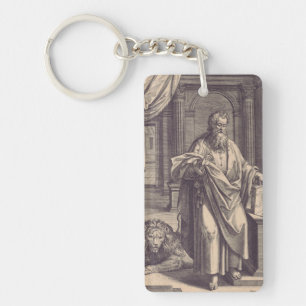 Sint Marcus de Evangelist Apostolische Inkt Heilig Sleutelhanger