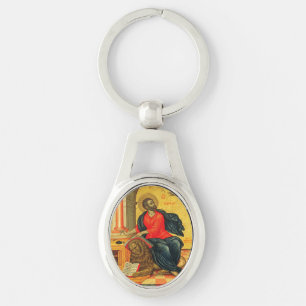 Sint Marcus de Evangelist orthodoxe icoon Sleutelhanger