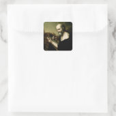 Sint Marcus de Evangelist Premium Venetiaanse Maje Vierkante Sticker (Tas)