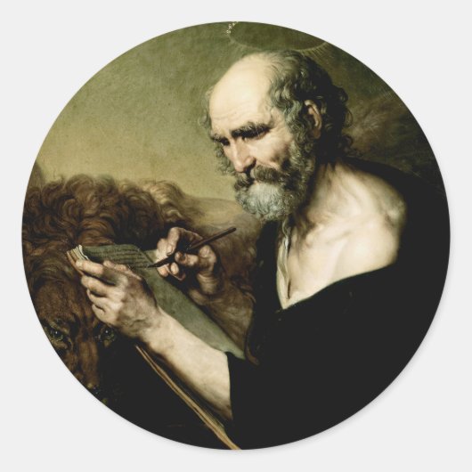 Sint Marcus de Evangelist Ronde Sticker (Voorkant)