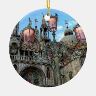 Sint-Marcus en lamp, Venetië, Italië Keramisch Ornament