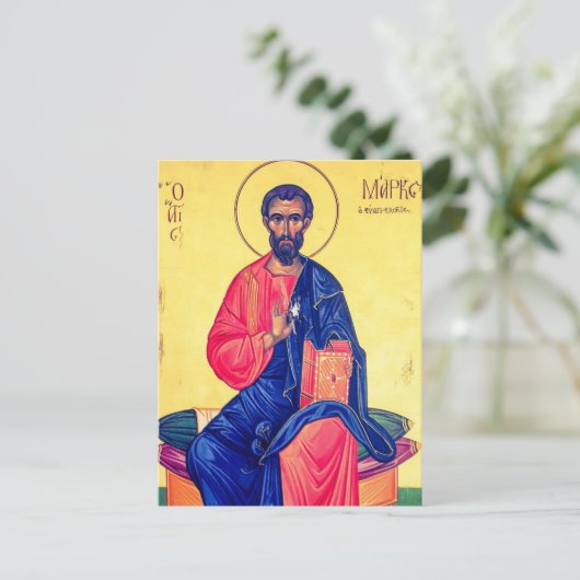 Sint-Marcus orthodox Christelijk icoon Briefkaart (Staand voorkant)