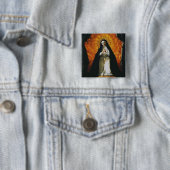 Sint Margaret Mary Alacoque Vierkante Button 5,1 Cm (In situ)