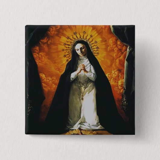Sint Margaret Mary Alacoque Vierkante Button 5,1 Cm (Voorkant)