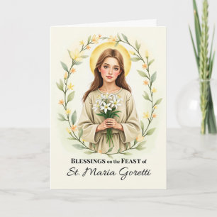 Sint Maria Goretti Namenfeest Zegeningen Lelies Kaart