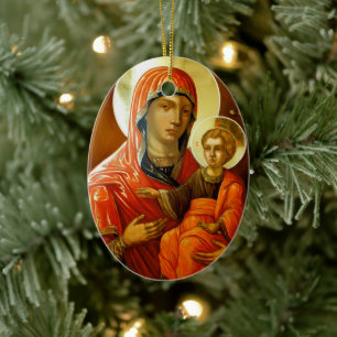 Sint-Maria met Lord Jesus Keramisch Ornament