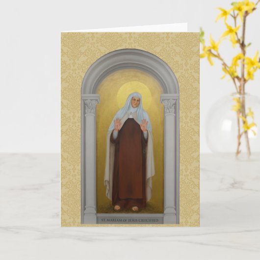 Sint-Mariam van Jesus Crucified Carmelite Saint Kaart (Gele Bloem)