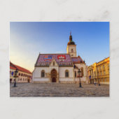 Sint-Mark-kerk en plein tegen zonsondergang in Zag Briefkaart (Voorkant)