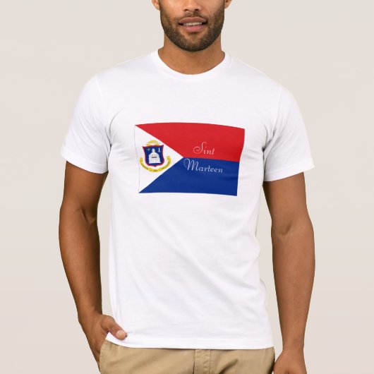 Sint Marteen St Martin vlag souvenir shirt (Voorkant)