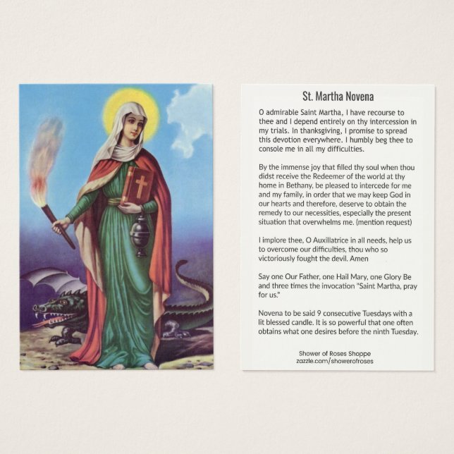Sint Martha NEGEN WEKEN HEILIGE KAART (Voorkant /achterkant)
