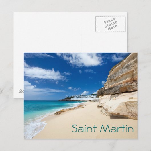 Sint-Martin-eiland. Caraïbisch Briefkaart (Voorkant / Achterkant)