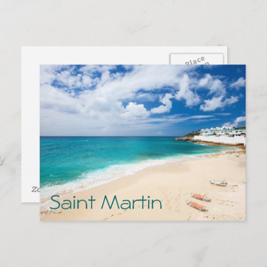 Sint-Martin-eiland. Caraïbisch Briefkaart (Voorkant / Achterkant)