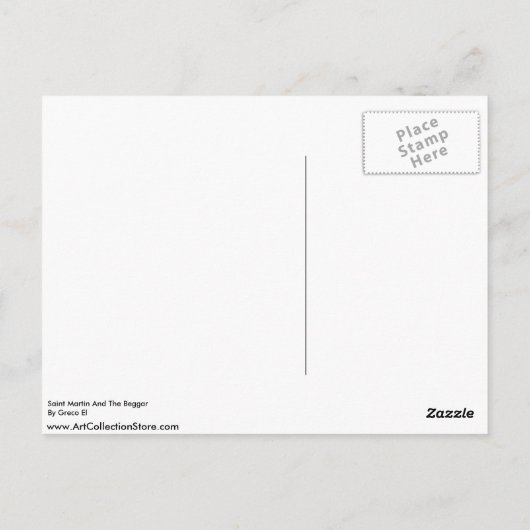 Sint-Martin en het begin van Greco El Briefkaart (Achterkant)