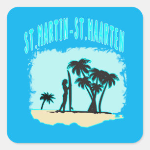 Sint-Martin San-Maarten Square Stickers