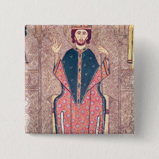 Sint-Martin van Tours, detail van een altaar Vierkante Button 5,1 Cm (Voorkant)