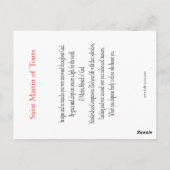 Sint-Martin van Tours Prayer Card Briefkaart (Achterkant)