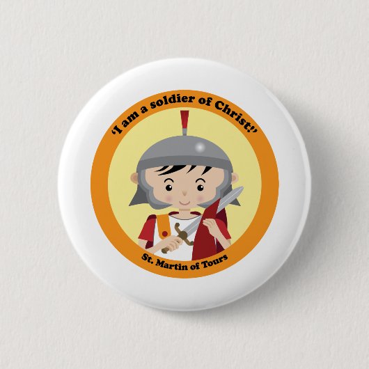 Sint-Martin van Tours Ronde Button 5,7 Cm (Voorkant)