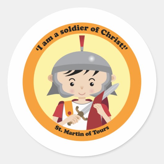 Sint-Martin van Tours Ronde Sticker (Voorkant)