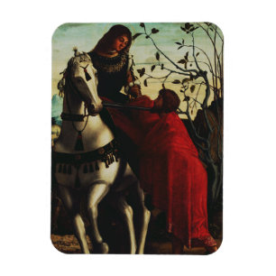 Sint Martinus van Tours deelt de mantel Kunstwerk Magneet