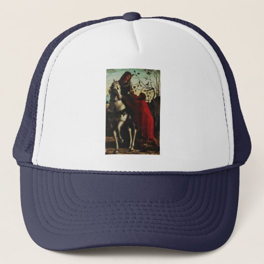 Sint Martinus van Tours deelt de mantel Kunstwerk Trucker Pet (Voorkant)