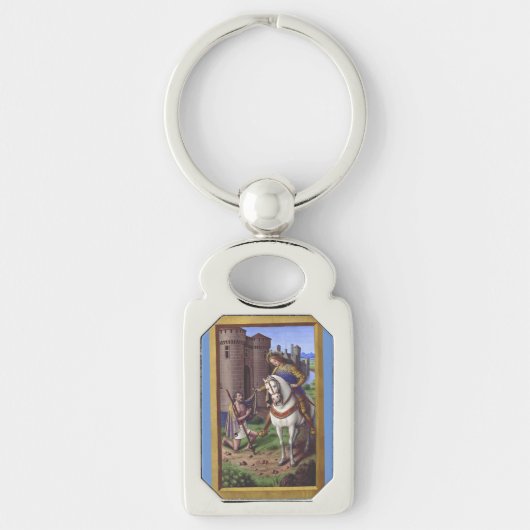 Sint Martinus van Tours die zijn mantel doormidden Sleutelhanger (Voorkant)