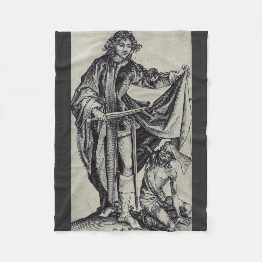 Sint Martinus van Tours Graveerkunst Fleece Deken (Voorkant)