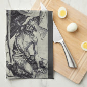 Sint Martinus van Tours Graveerkunst Theedoek (Quarter Fold)