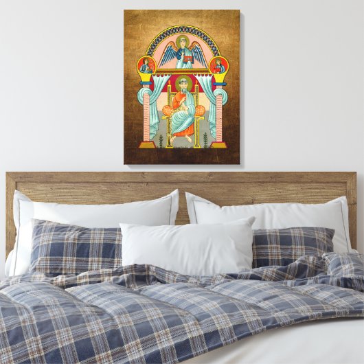 Sint Matteüs 6e eeuw religieus icoon Canvas Afdruk (Insitu (Slaapkamer))
