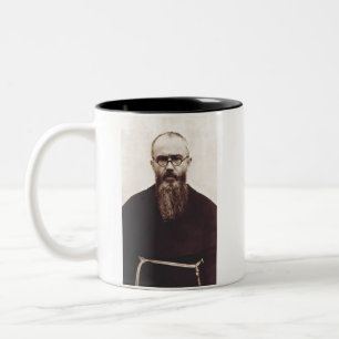 Sint-Maximiliaan Kolbe Martelaar van Liefdadigheid Tweekleurige Koffiemok