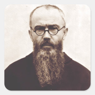 Sint Maximiliaan Kolbe Pools katholiek priester Vierkante Sticker