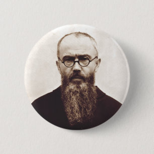 Sint Maximiliaan Kolbe Poolse katholieke priester Ronde Button 5,7 Cm