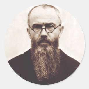 Sint Maximiliaan Kolbe Poolse katholieke priester Ronde Sticker