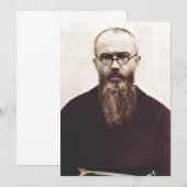 Sint Maximilian Kolbe Pools katholieke priester Bedankkaart (Voorkant / Achterkant)