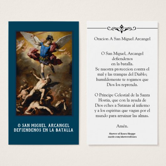 Sint-Michael Angels Prayer Heilige Kaart (Voorkant /achterkant)