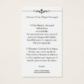 Sint-Michael Angels Prayer Heilige Kaart (Achterkant)