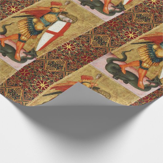 Sint Michael Archangel en Dragon Sienese Cadeaupapier (Hoek)