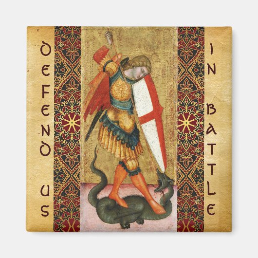 Sint Michael Archangel en Dragon Sienese Magneet (Voorkant)
