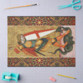 Sint Michael Archangel en Dragon Sienese Tissuepapier (Craft)