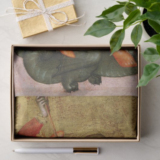 Sint Michael Archangel en Dragon Sienese Tissuepapier (Geschenk)