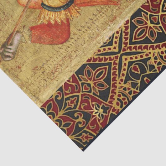 Sint Michael Archangel en Dragon Sienese Tissuepapier (Detail)