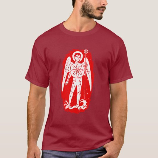Sint-Michael, Archangel van de Atom T-shirt (Voorkant)
