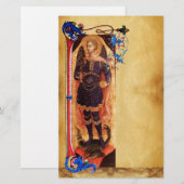 SINT MICHAËL DE AARTSENGEL BLOEMENPERKAMENT BRIEFPAPIER (Voorkant / Achterkant)