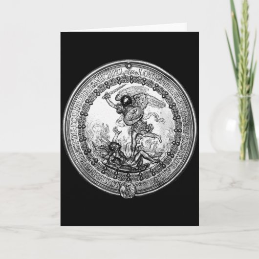 Sint Michael de Aartsengel die Satan Christus vers Kaart (Voorkant)