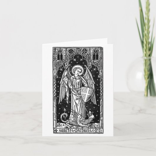 Sint Michael de Aartsengel die Satan Christus vers Kaart (Voorkant)