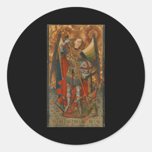 Sint Michael de Aartsengel die Satan Christus vers Ronde Sticker