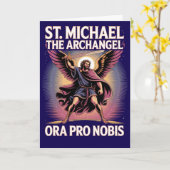 Sint-Michaël de Aartsengel Gebed Katholiek Kaart (Gele Bloem)