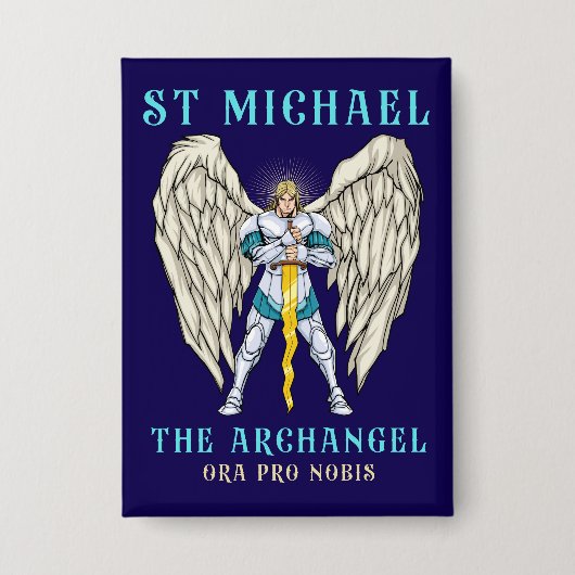 Sint-Michaël de Aartsengel Katholiek Gebed Button (Voorkant)